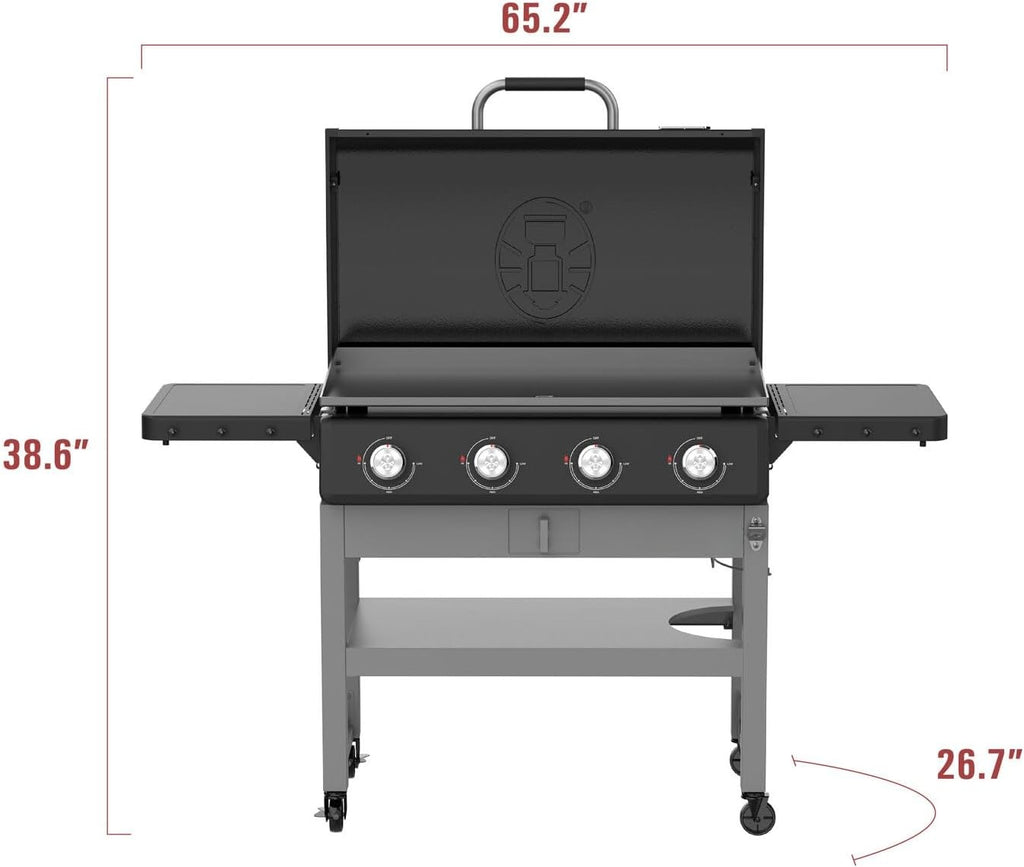 4-Burner Wheeled Propane Flat Top Griddle