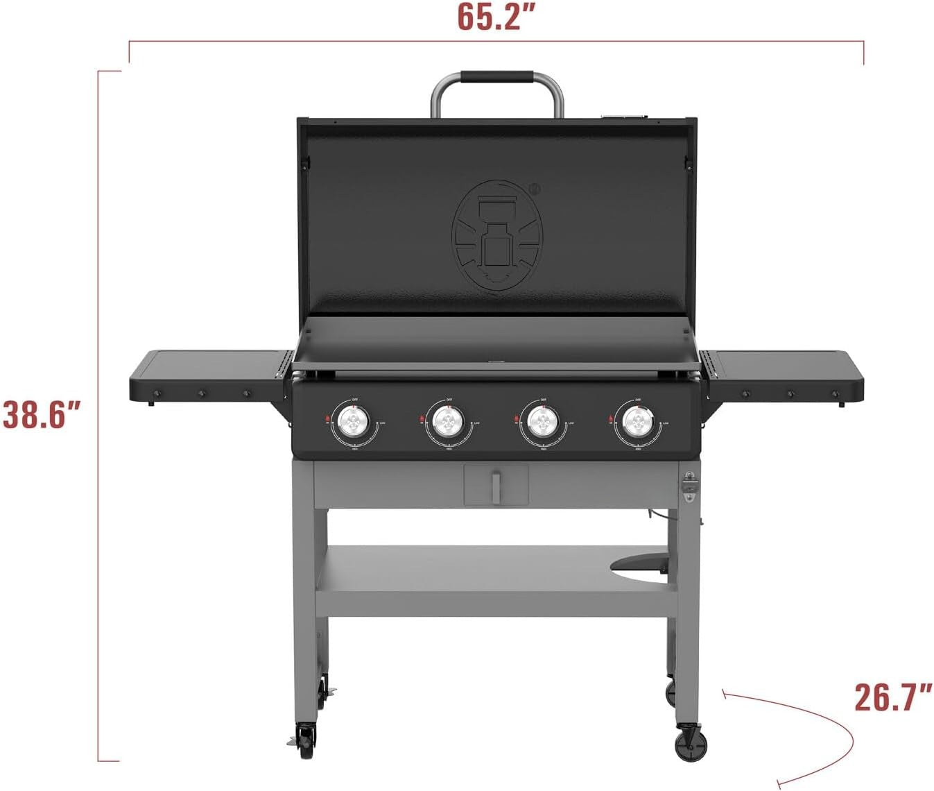 4-Burner Wheeled Propane Flat Top Griddle