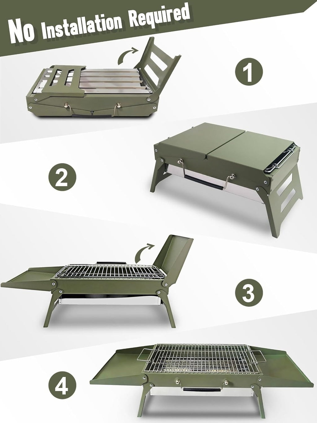 Compact Foldable Portable Charcoal Grill