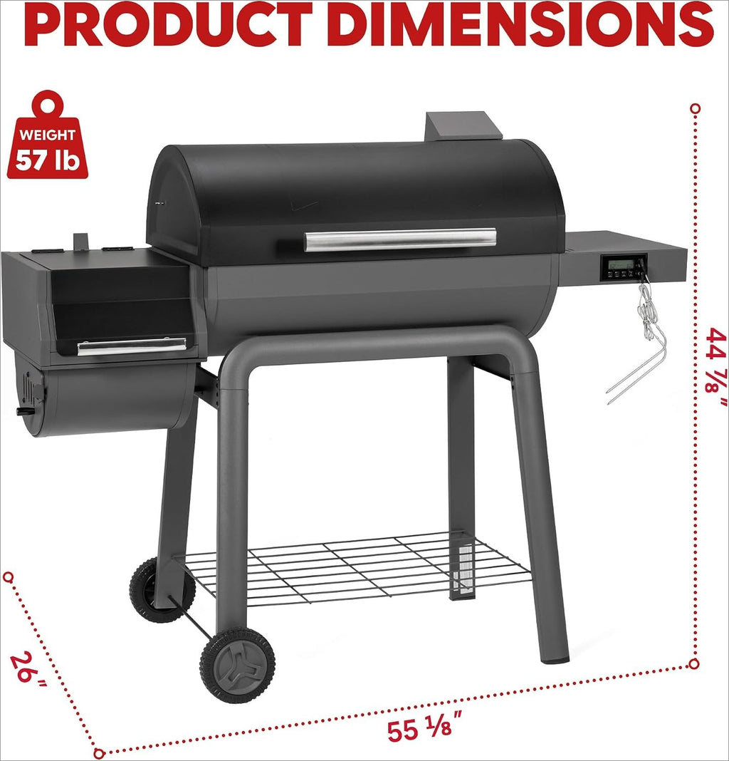 Offset Charcoal BBQ Smoker Grill