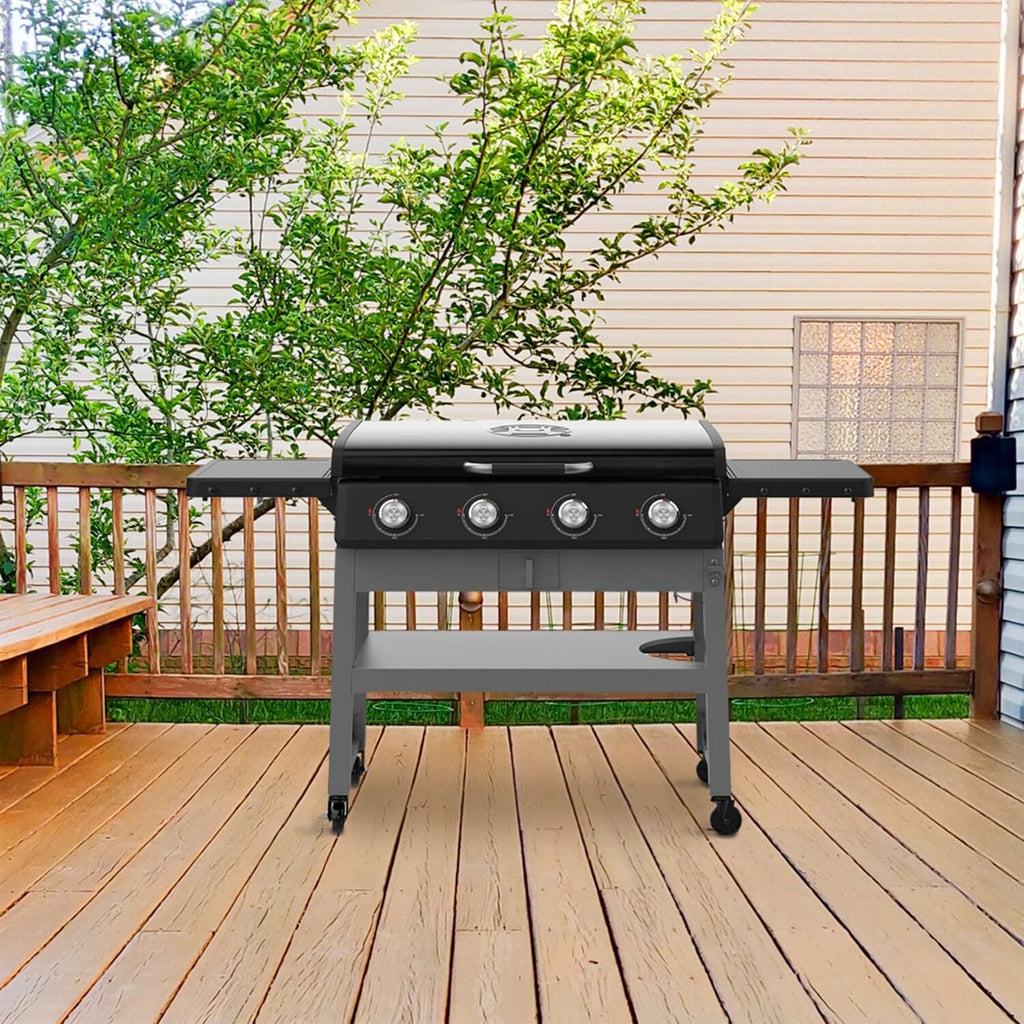 4-Burner Wheeled Propane Flat Top Griddle