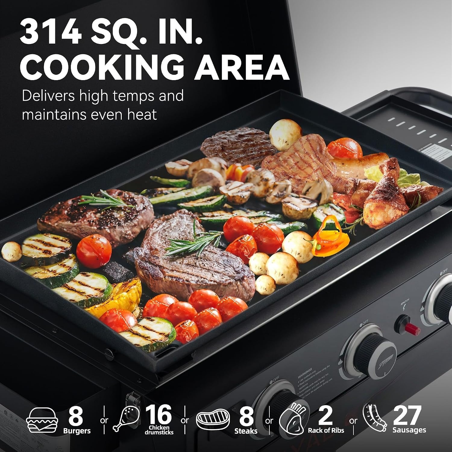 3-Burner Portable Propane Griddle