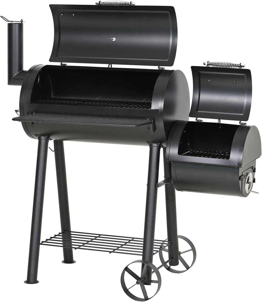 28 Inch 2-in-1 Offset Charcoal Smoker Grill