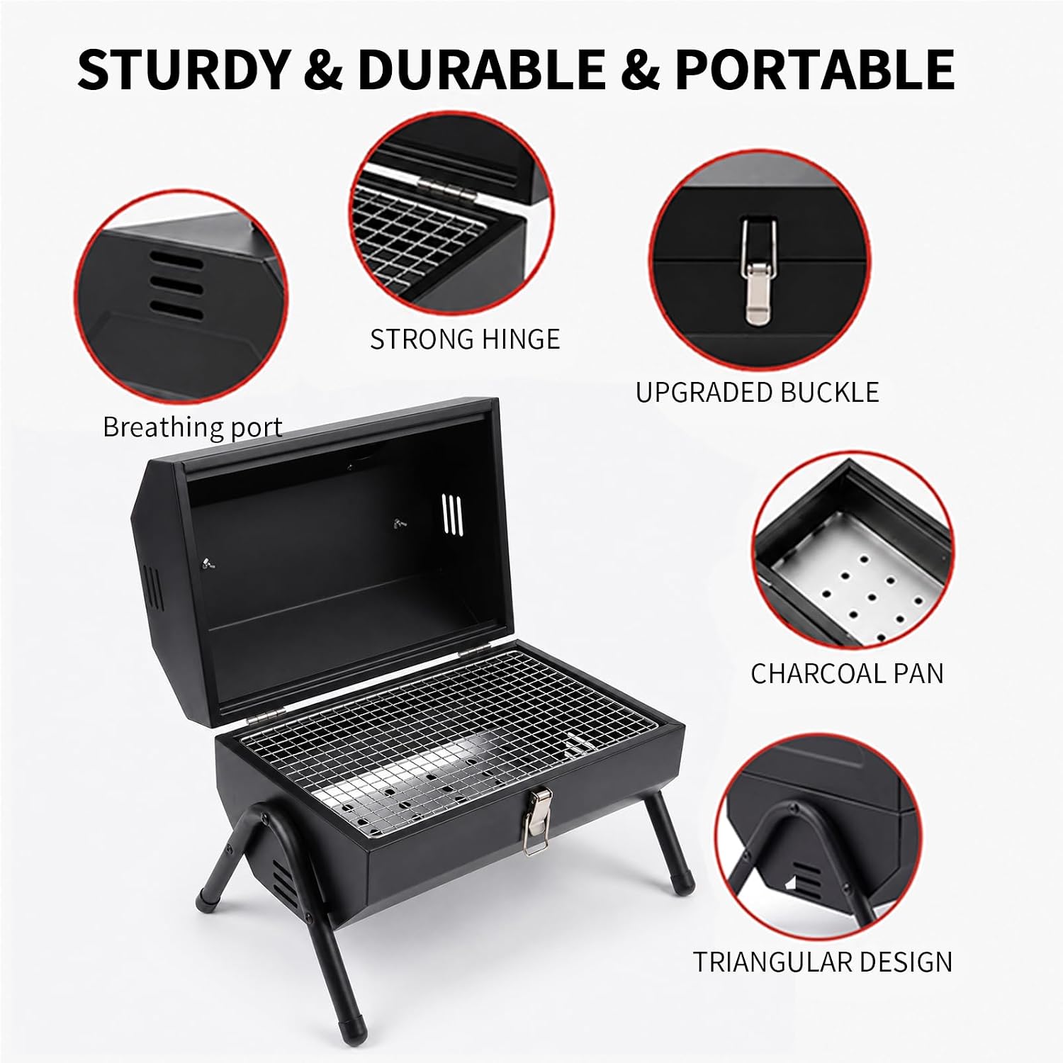 Portable Foldable Tabletop Charcoal Grill