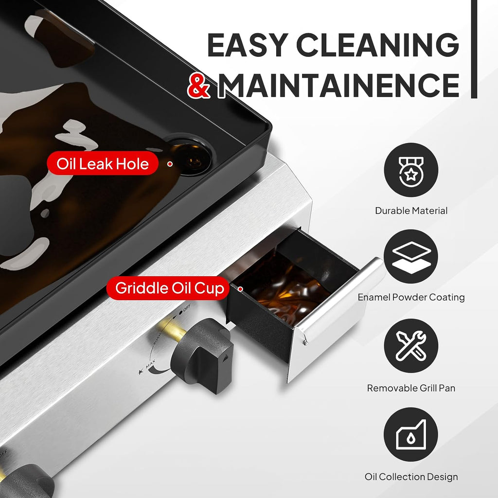 4-Burner Foldable Propane Griddle