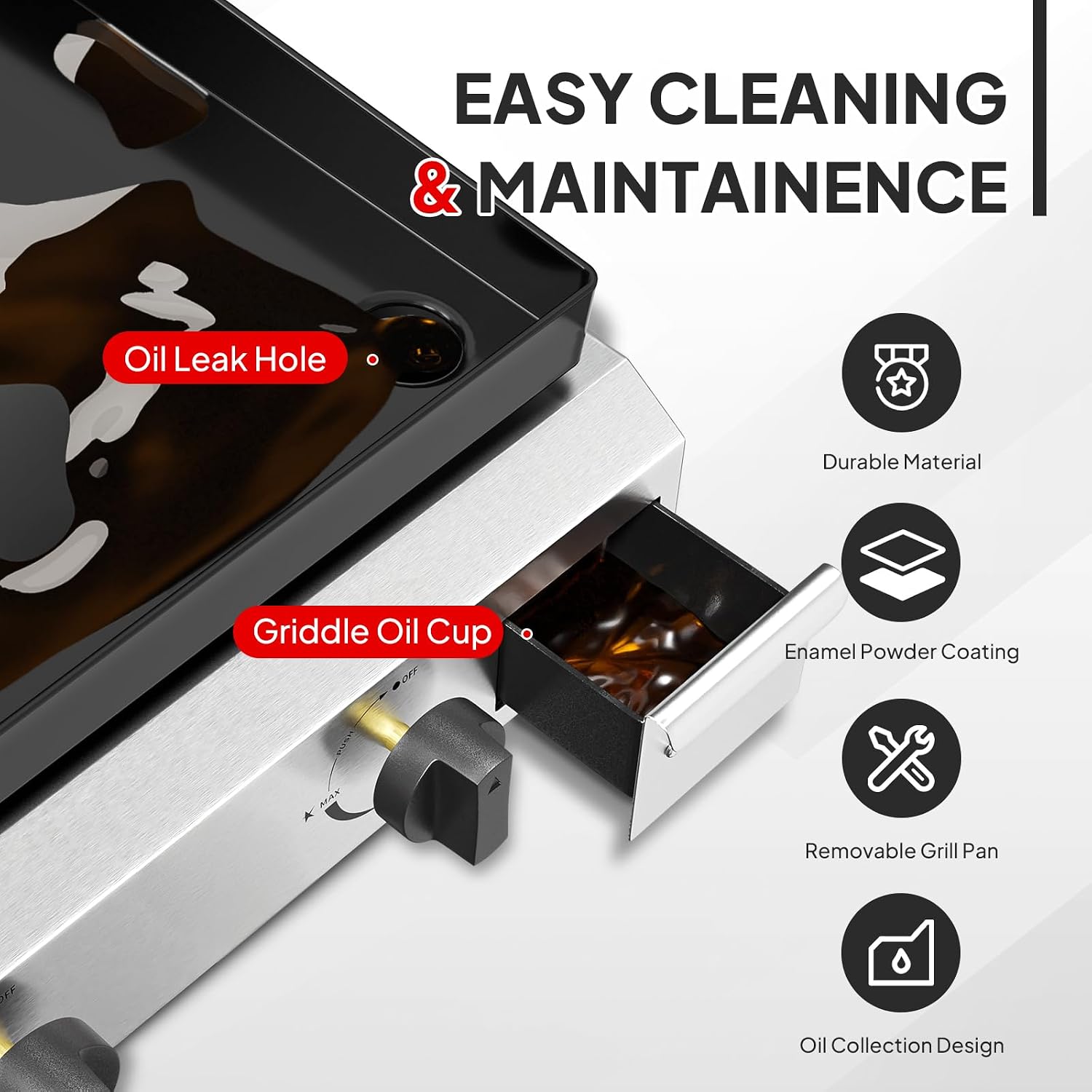 4-Burner Foldable Propane Griddle