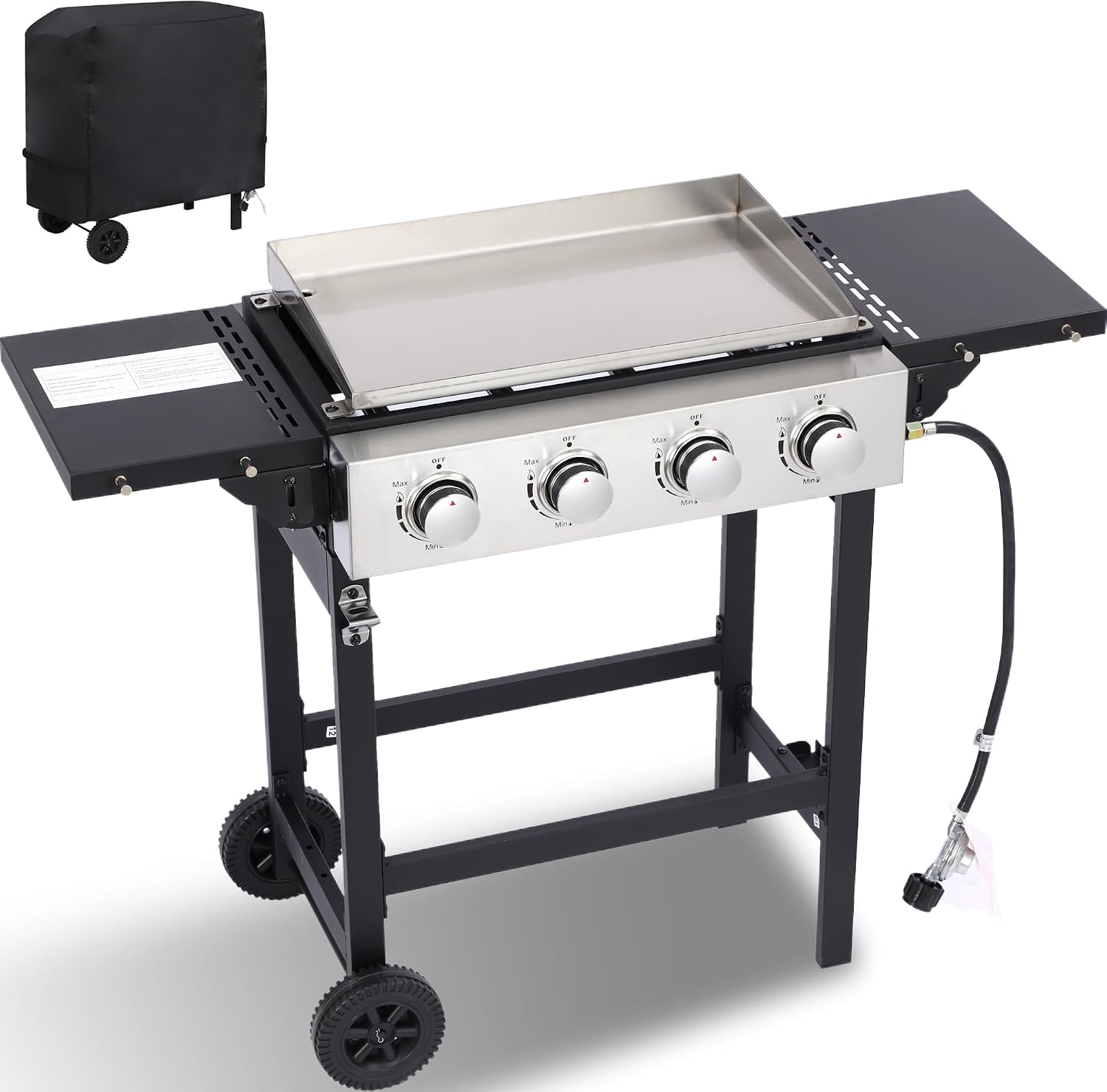 4-Burner Outdoor Propane Flat Top Grill