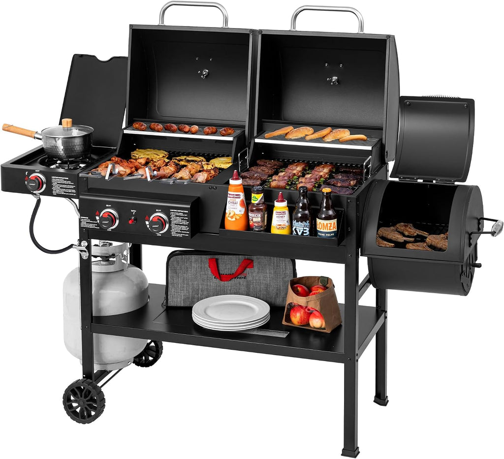 2-Burner Dual Fuel Offset Grill Smoker