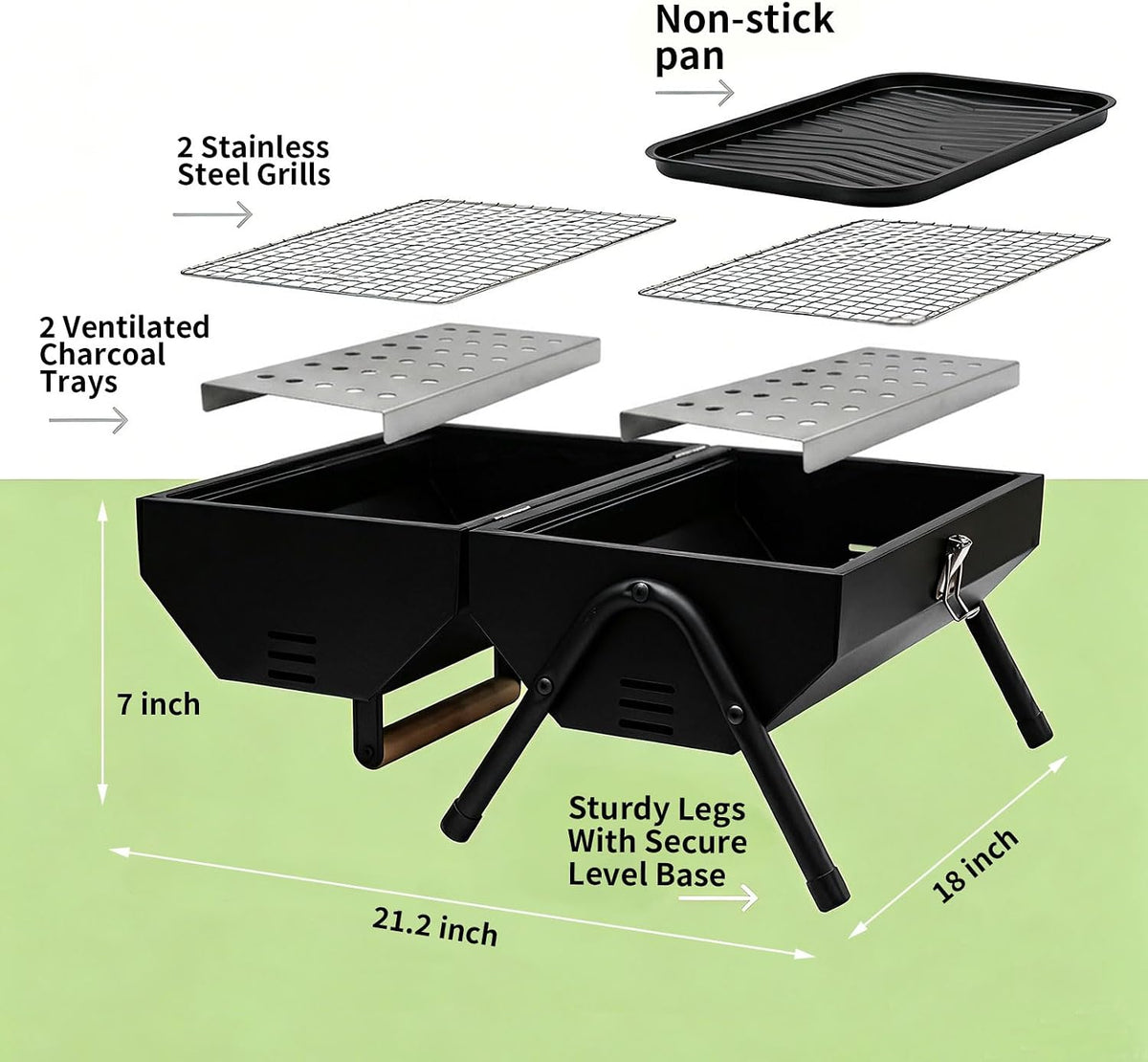 Portable Foldable Tabletop Charcoal Grill