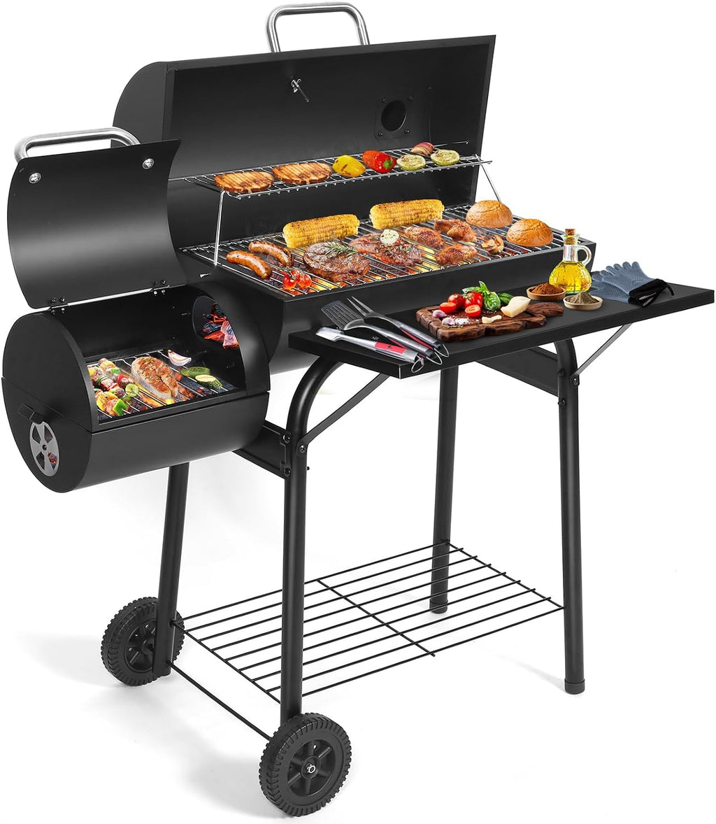 Barrel Offset Charcoal Grill Smoker