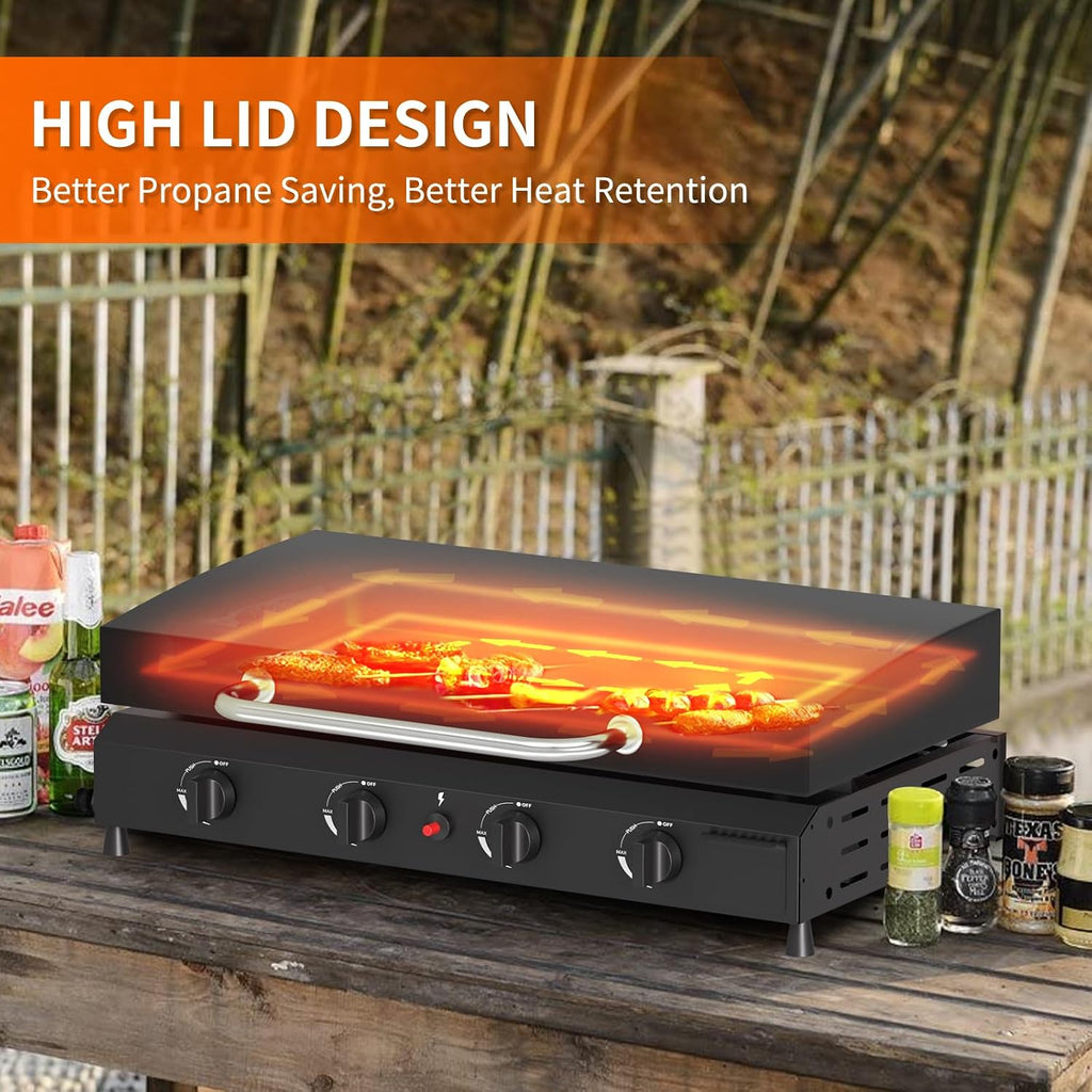 4-Burner Standing Propane Flat Top Griddle