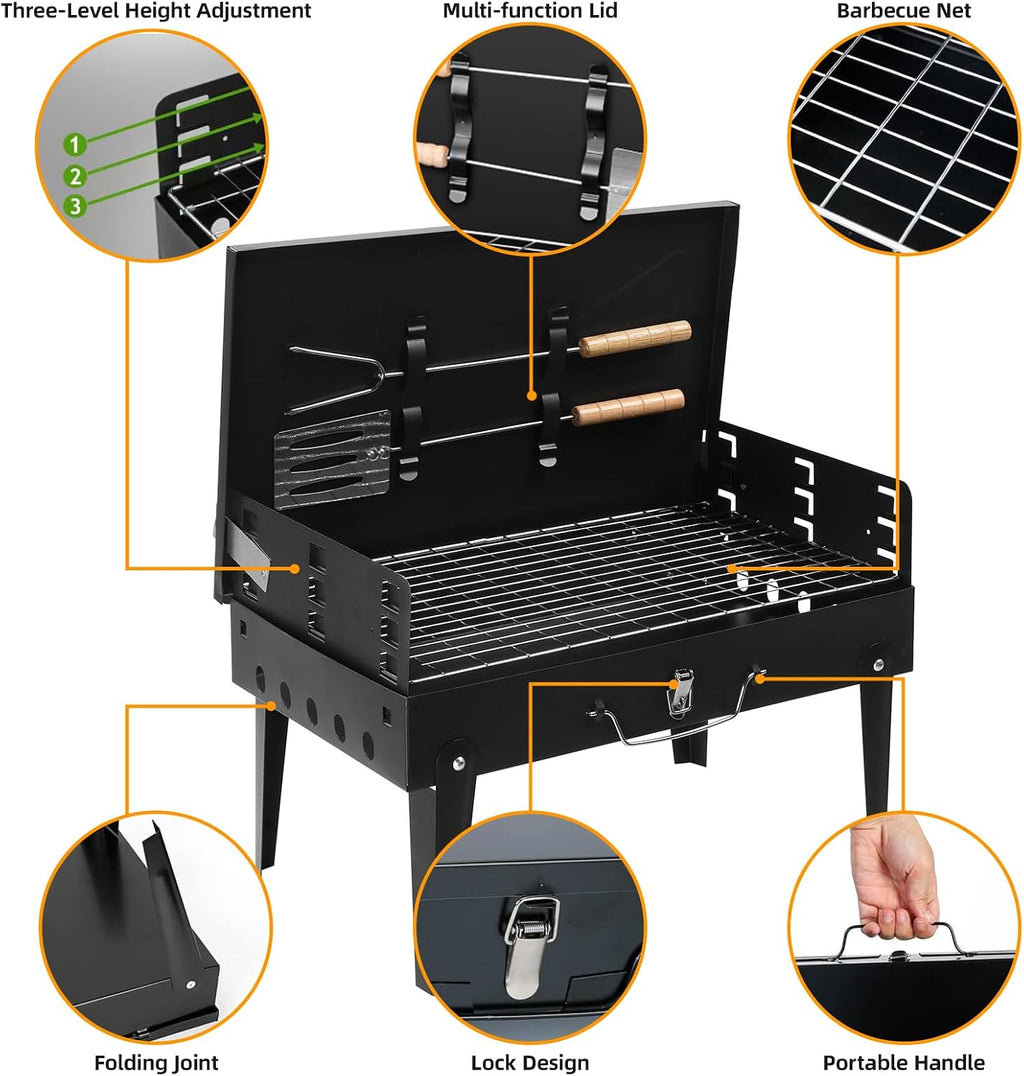 Foldable Portable Tabletop Charcoal Grill