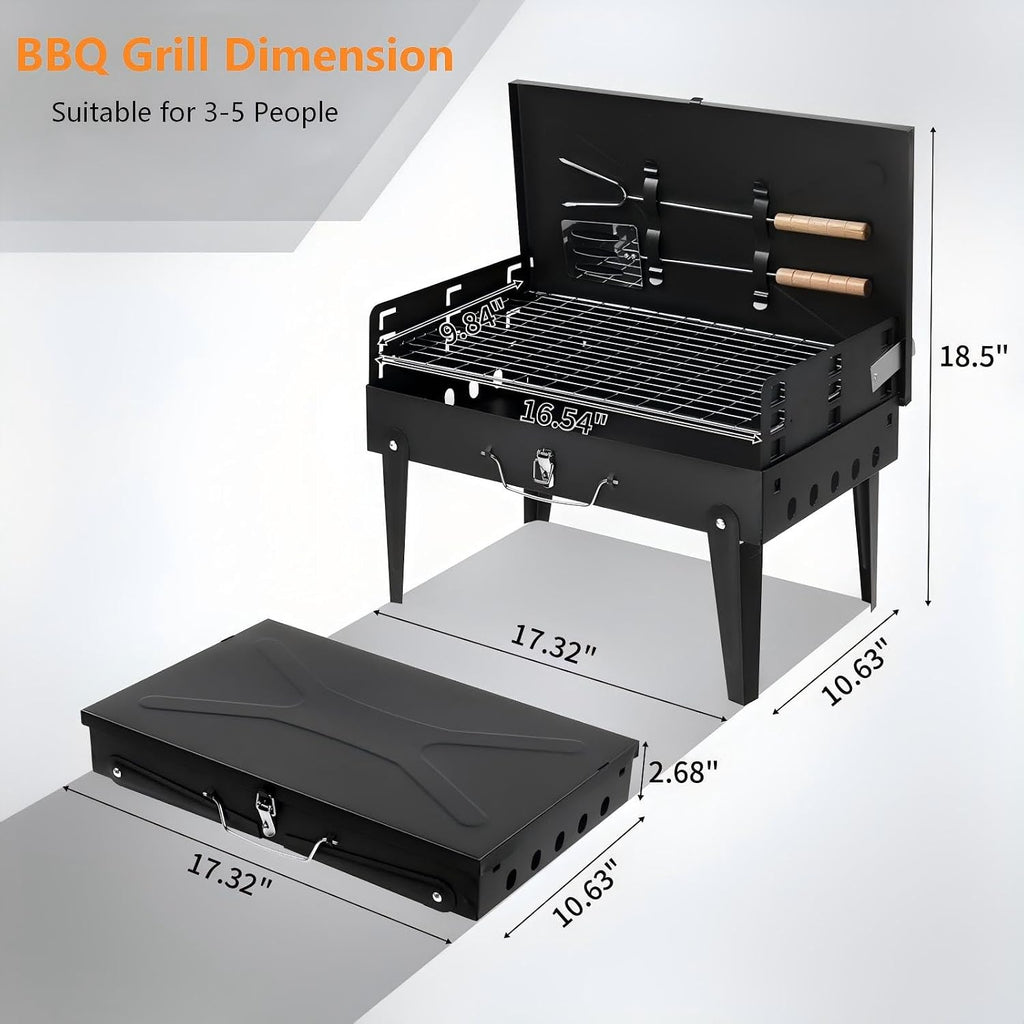 Foldable Portable Tabletop Charcoal Grill