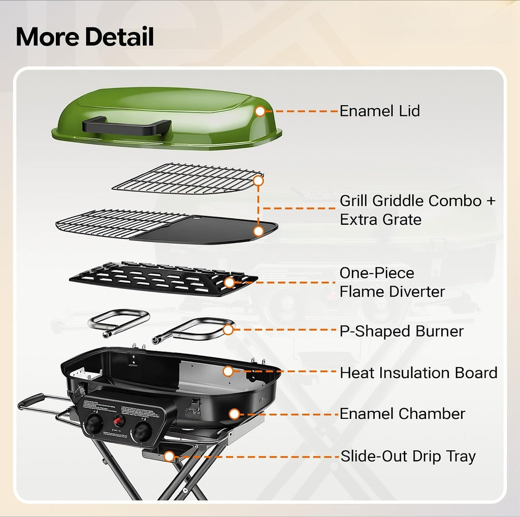 2-Burner Portable Propane Grill