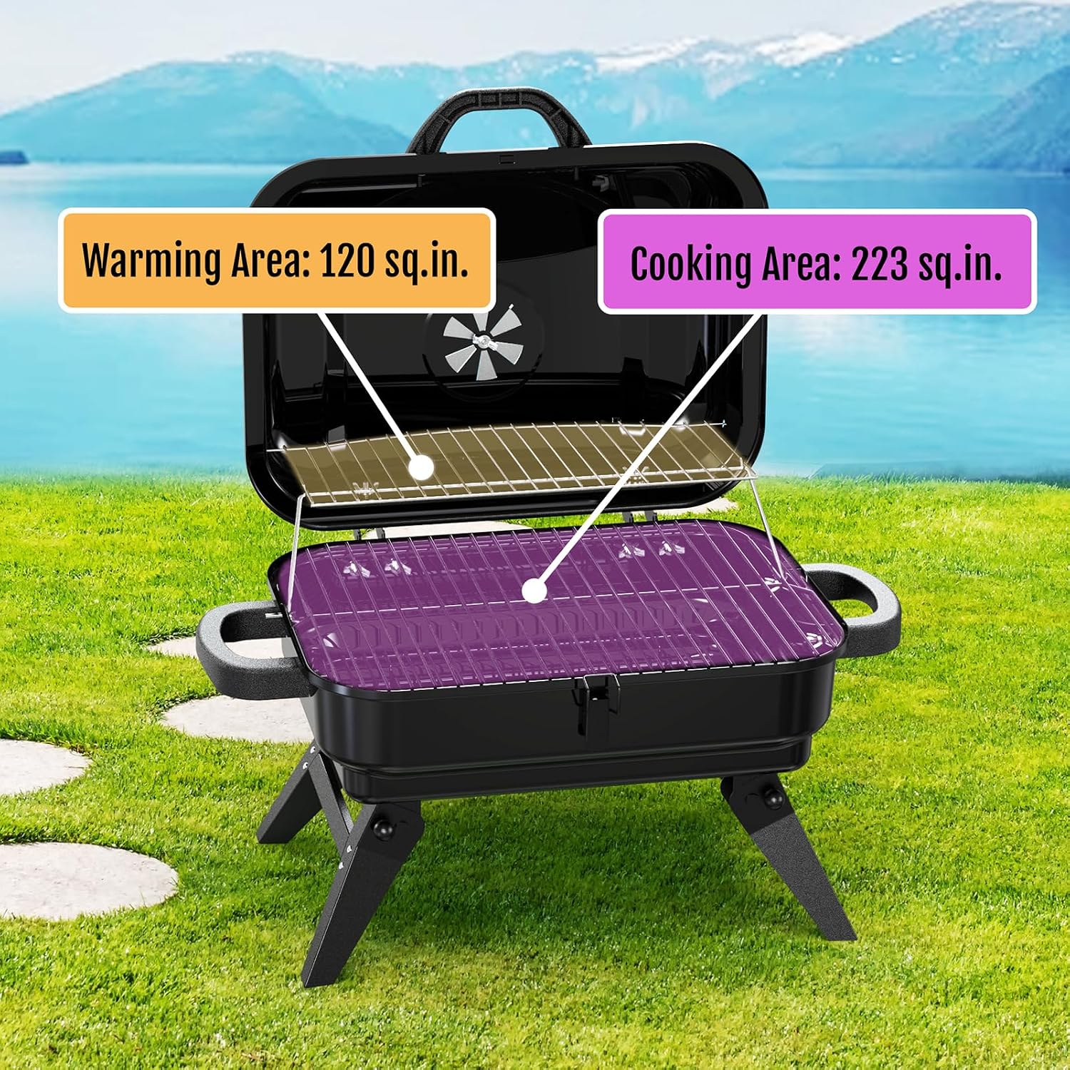 Portable Tabletop Charcoal Grill