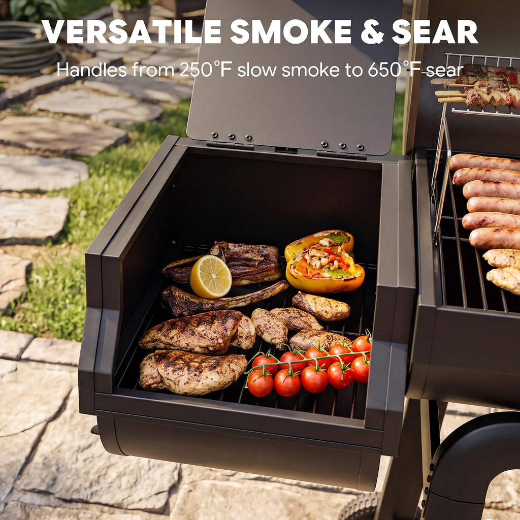 30 Inch Offset Charcoal Smoker Grill