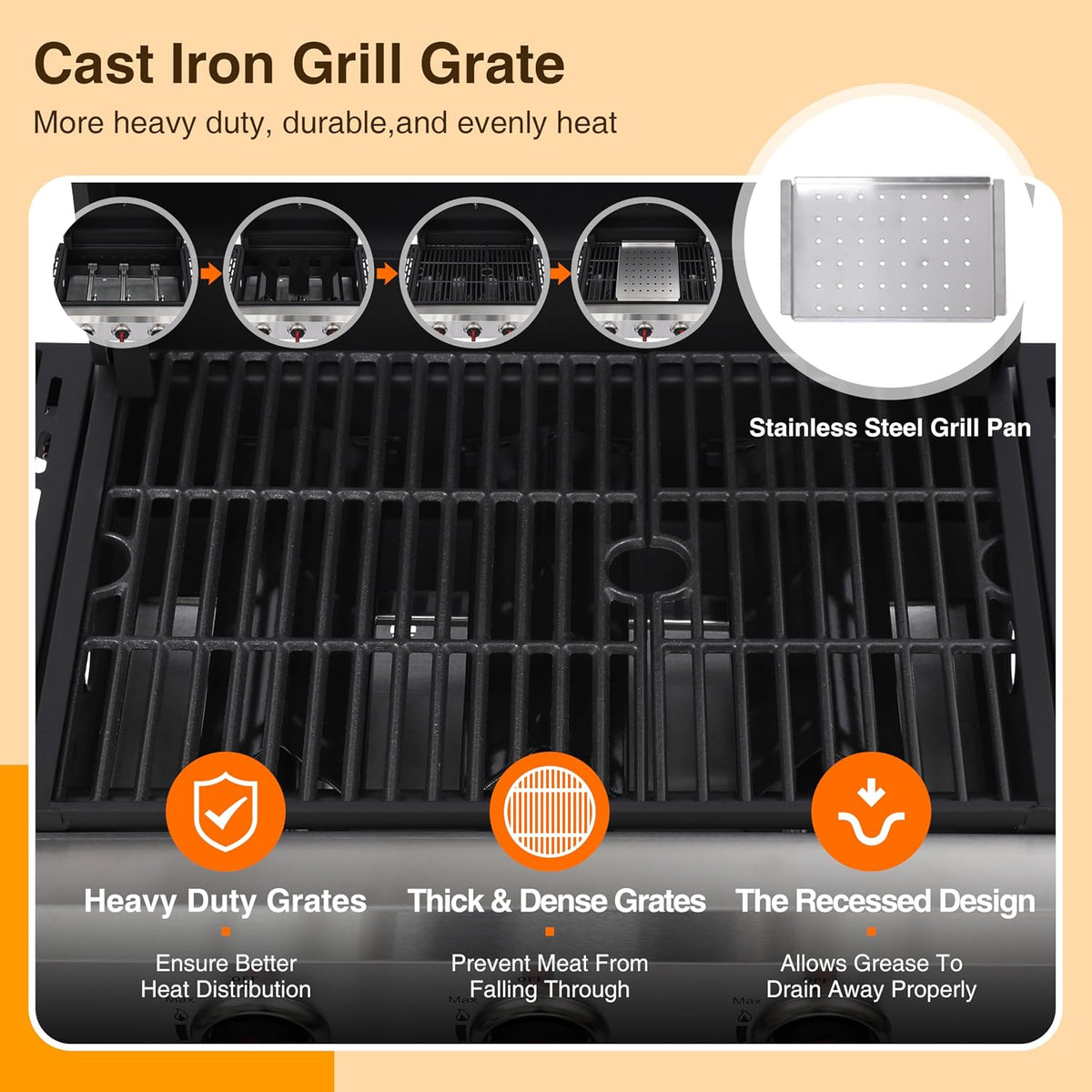 3-Burner Propane Gas Grill