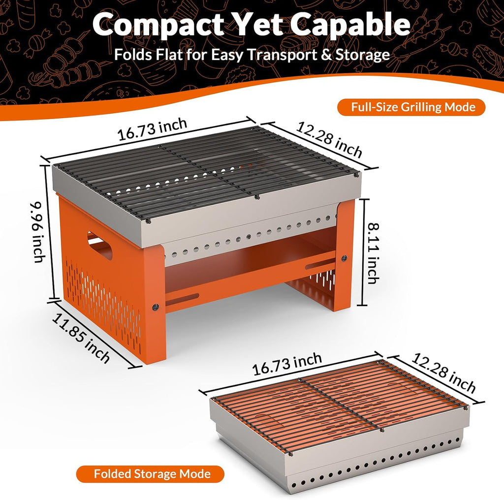 Portable Mini Charcoal Hibachi Grill