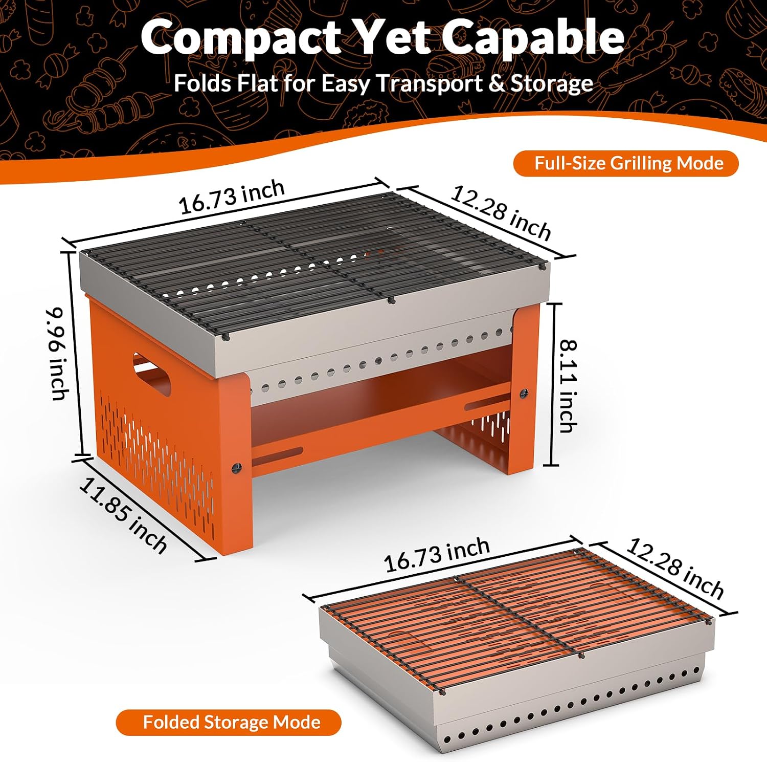 Portable Mini Charcoal Hibachi Grill