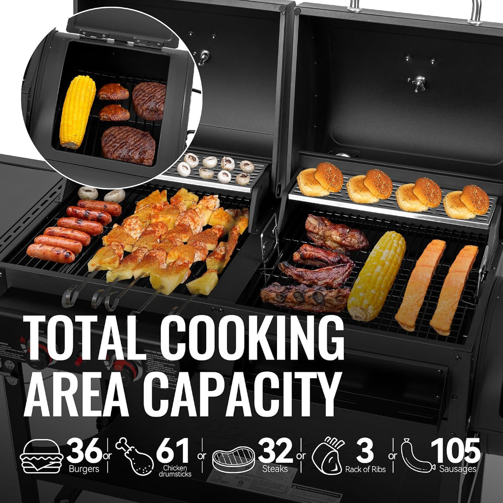 2-Burner Dual Fuel Offset Grill Smoker