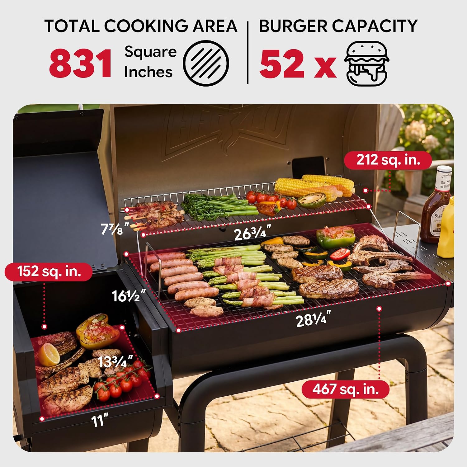 30 Inch Offset Charcoal Smoker Grill