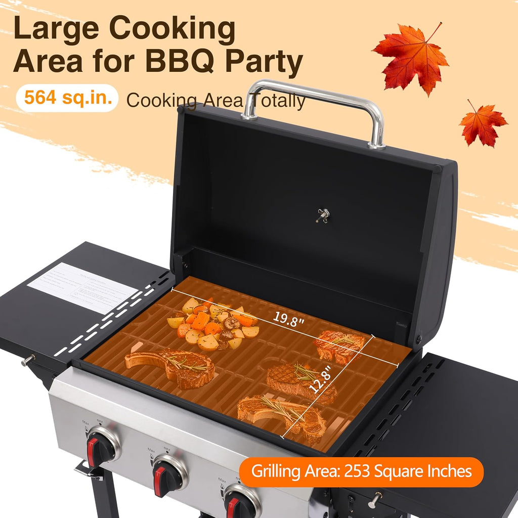 3-Burner Propane Gas Grill