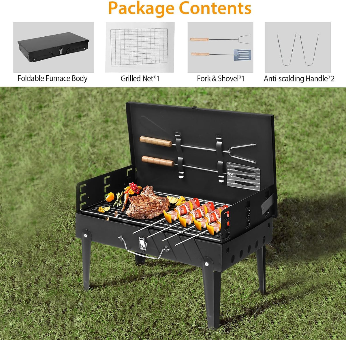 Foldable Portable Tabletop Charcoal Grill