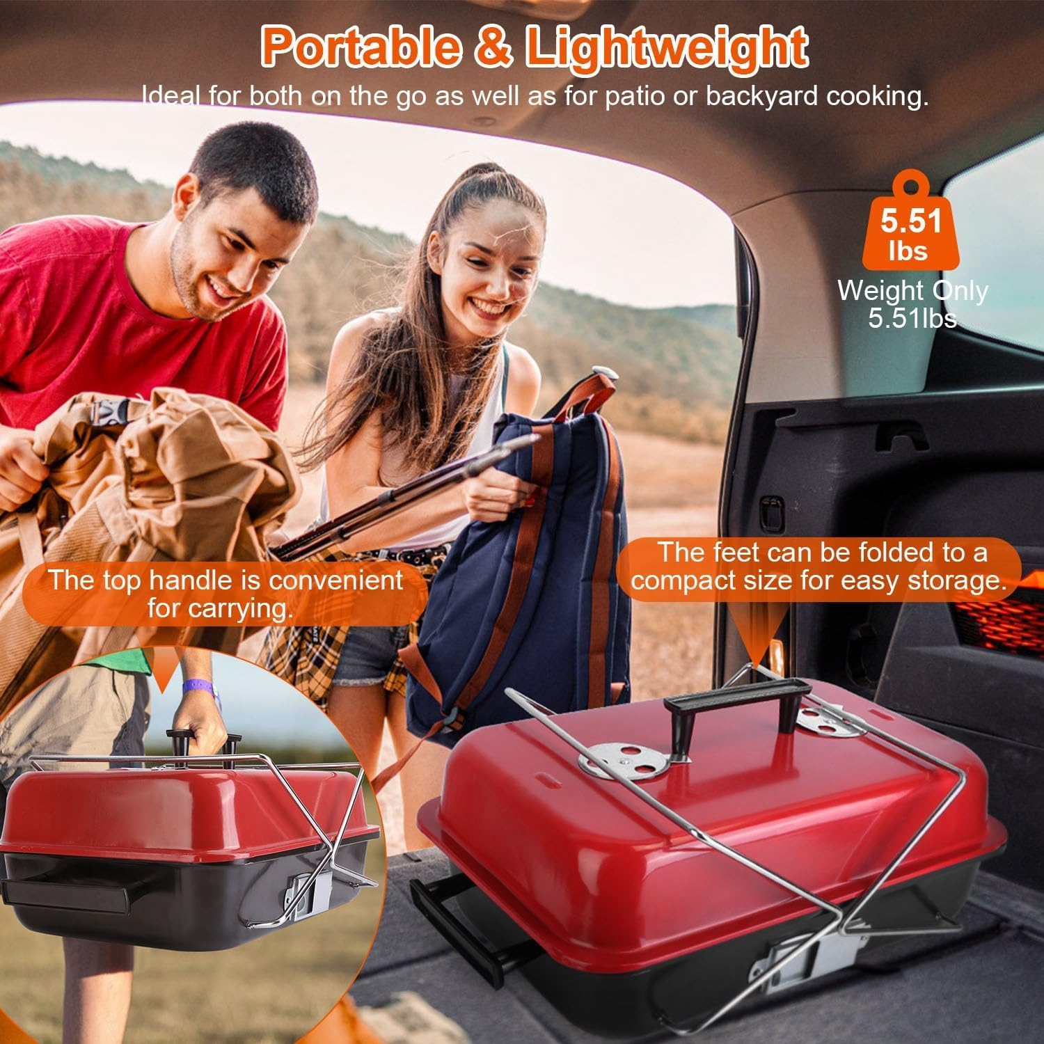 Portable Folding Tabletop Charcoal Grill