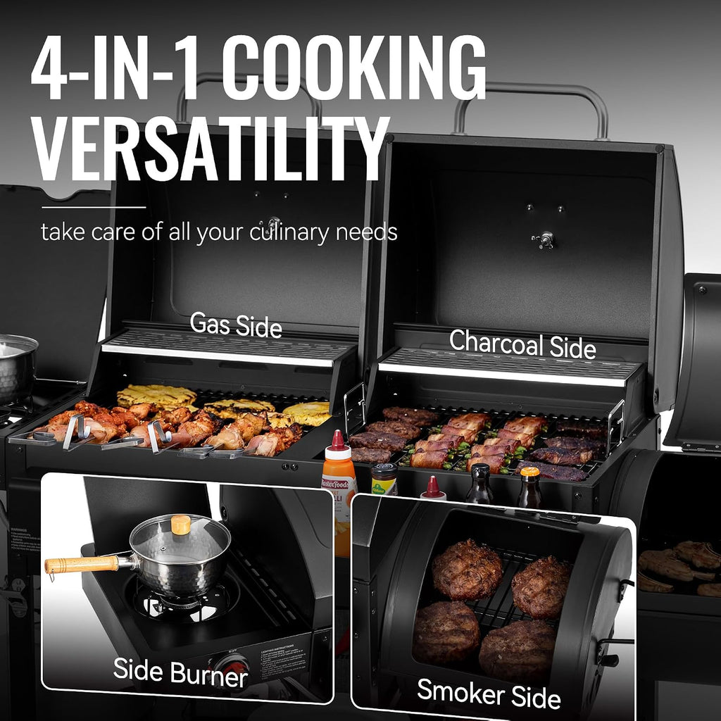 2-Burner Dual Fuel Offset Grill Smoker