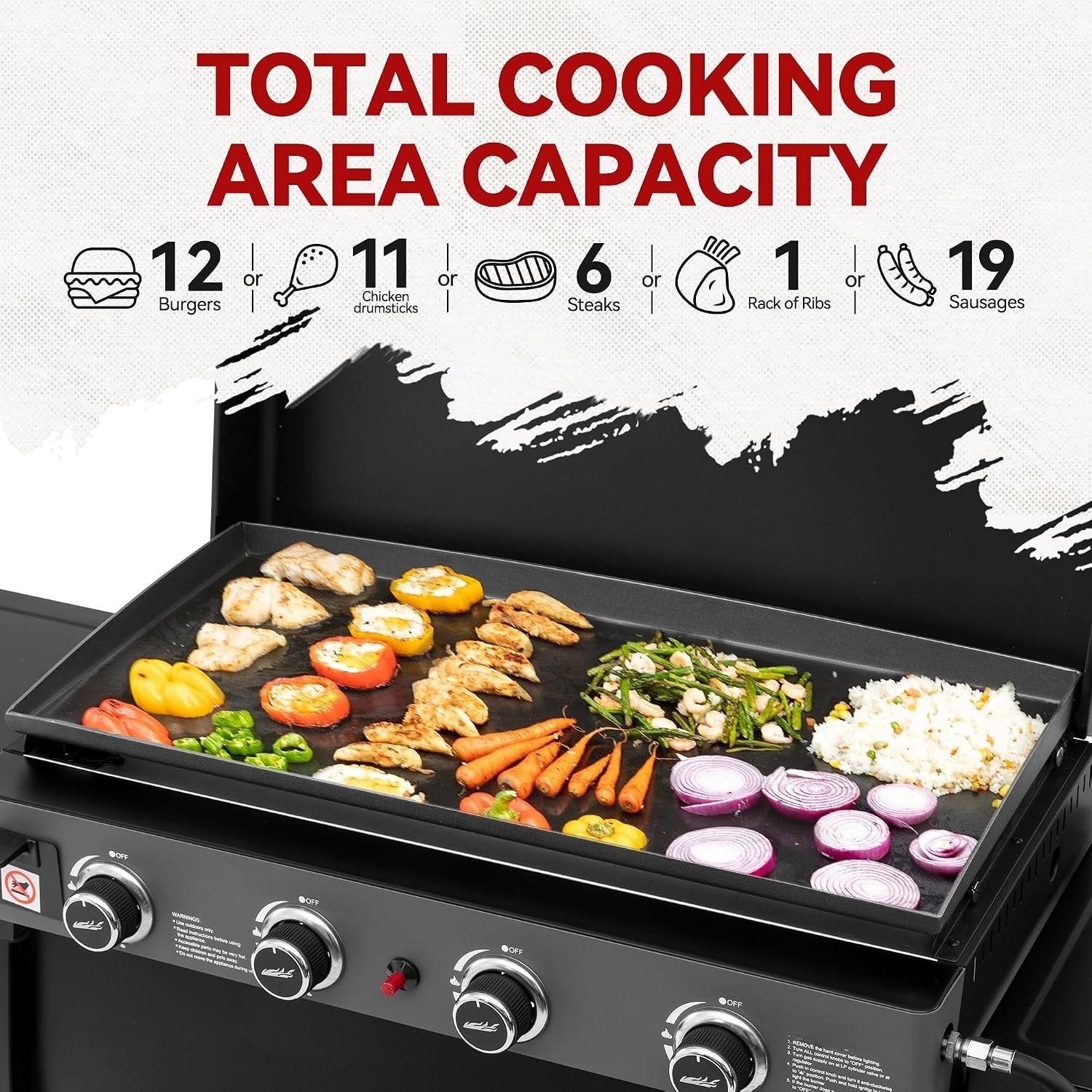 4-Burner Convertible Propane Griddle