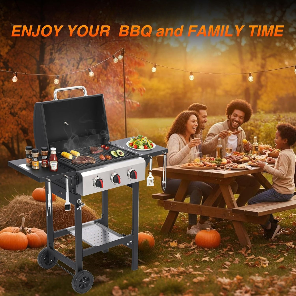 3-Burner Propane Gas Grill
