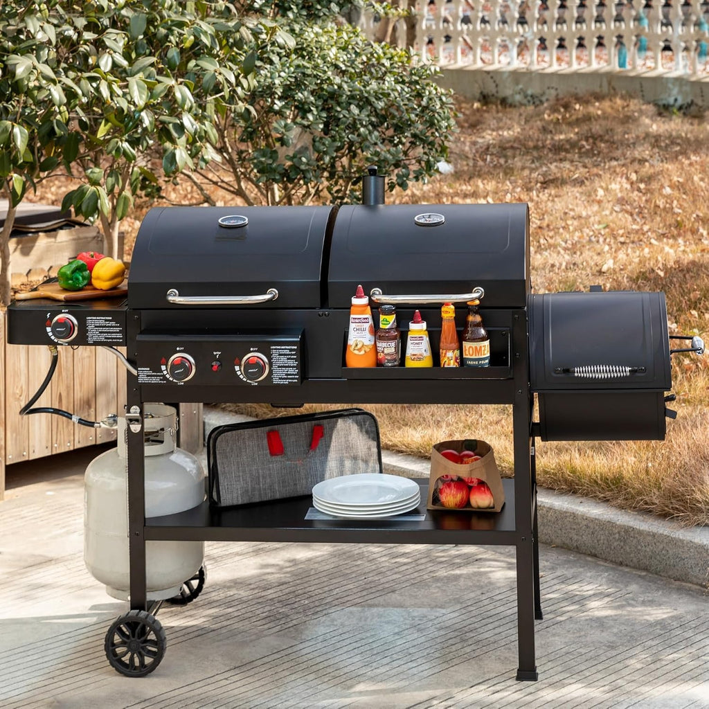2-Burner Dual Fuel Offset Grill Smoker
