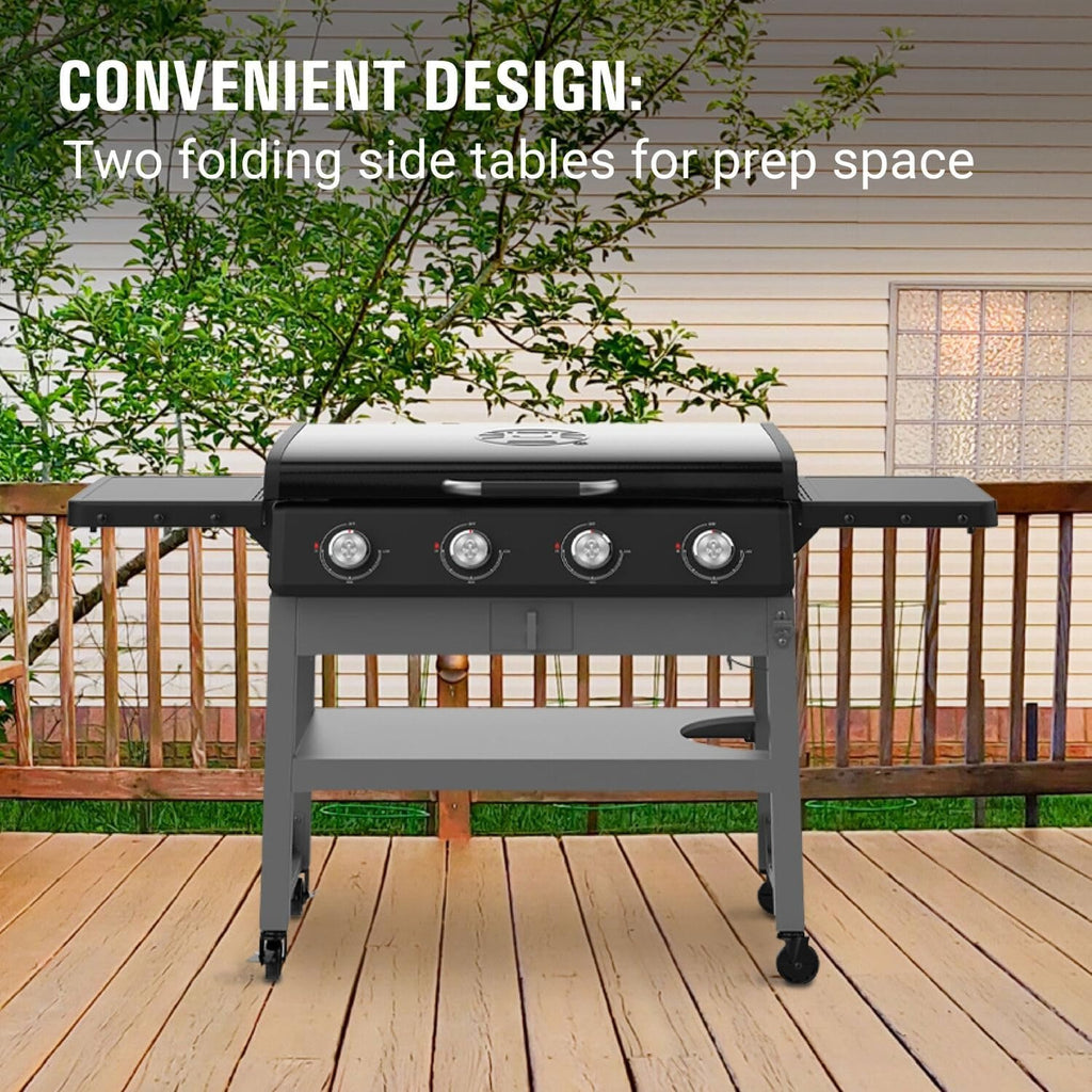 4-Burner Wheeled Propane Flat Top Griddle