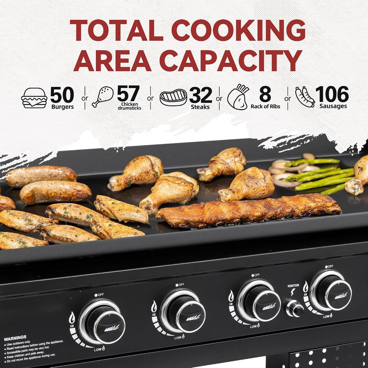 6-Burner Outdoor Propane Flat Top Griddle